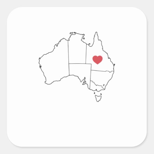 Australian Umriss Karte Square Sticker