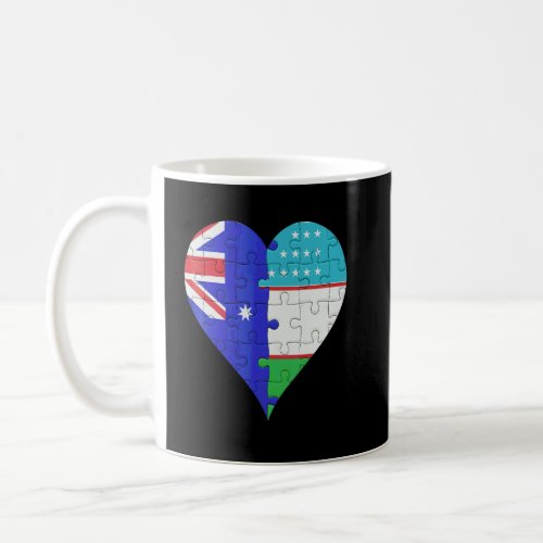 Australian Uzbekistani Flag Heart  Coffee Mug