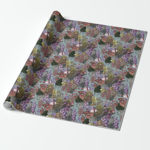 Australian Vintage Tropical Summer Wildflowers Wrapping Paper