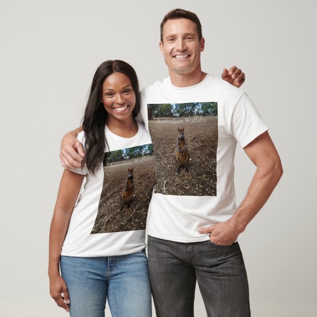Australian Wallaby Eating Sticks, Unisex Tshirt (Unisex)