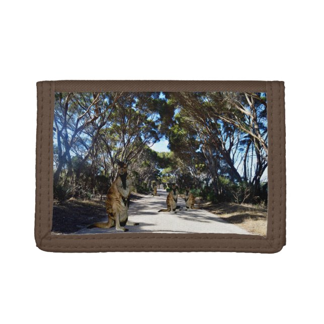 Australian Wallaby Family On Kangaroo Island,  Trifold Wallet (Front)