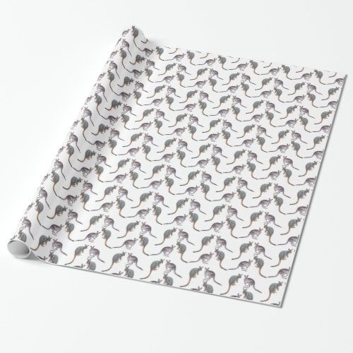 Australian Wallaby Kangaroo Wallpaper Wrapping Paper