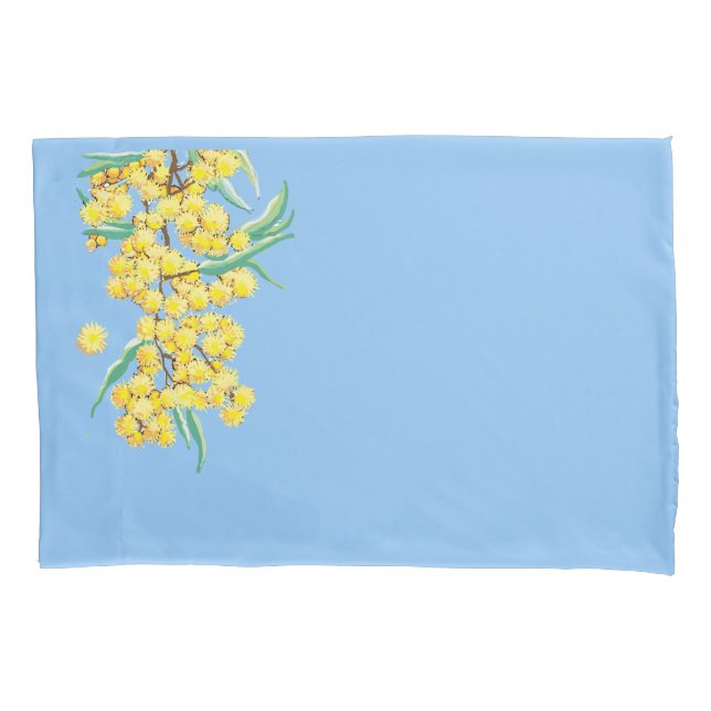 Australian wattle blossom pillowcase (Front)