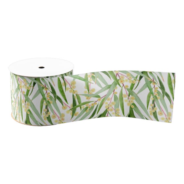 Australian Wattle Pattern Grosgrain Ribbon (Spool)