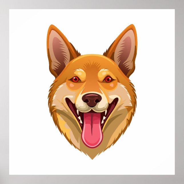 Australian wild dog dingo head poster (Front)