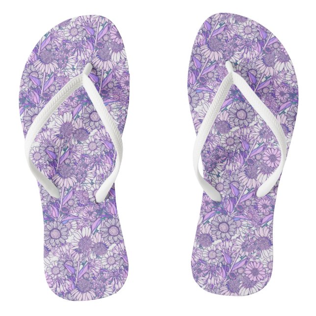 Australian Wildflower Garden Flip Flops (Footbed)