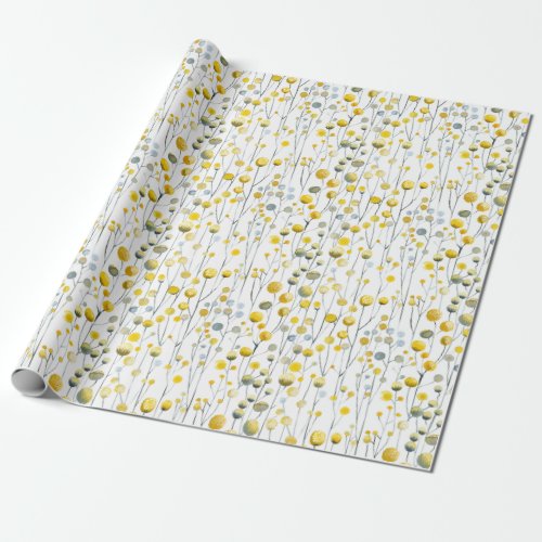 Australian Wildflowers Billy Buttons Wrapping Paper