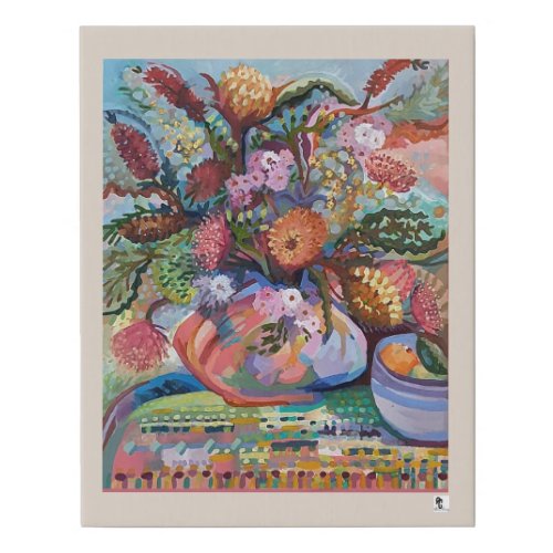 Australian wildflowers  faux canvas print