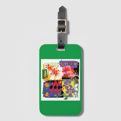 Australian WILDFLOWERS _ Floral celebration_ Green Luggage Tag