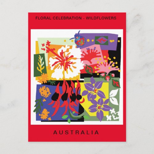 Australian WILDFLOWERS _ Floral celebration Invitation Postcard