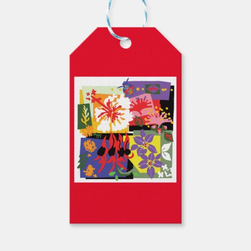 Australian WILDFLOWERS _ Floral Celebration _ Red Gift Tags