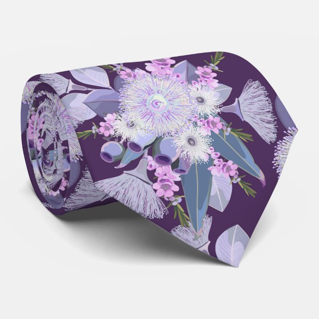 Australian Wildflowers Neck Tie (Rolled)