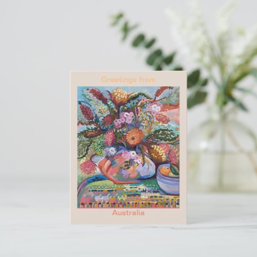 Australian wildflowers print postcard