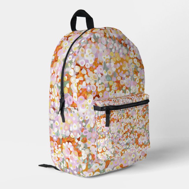 Australian wildflowers printed backpack (Back Corner Left)