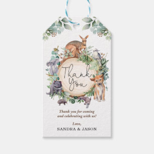 Australian Wildlife Animals Rustic Greenery Shower Gift Tags