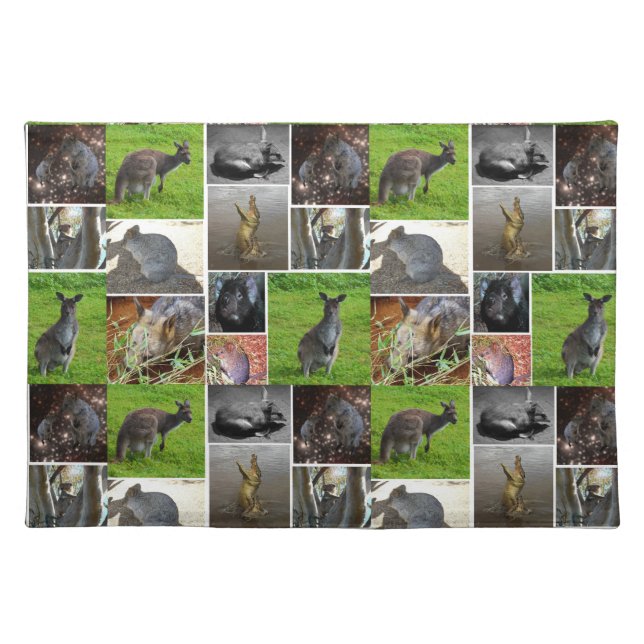 Australian Wildlife Photo Collage, Cloth Placemat (Front)