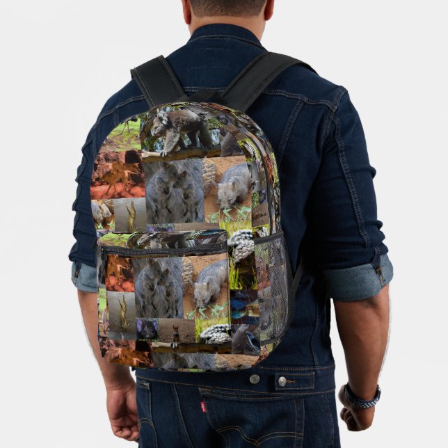 Australian Wildlife Photo Collage,  Printed Backpack (Insitu (Model))