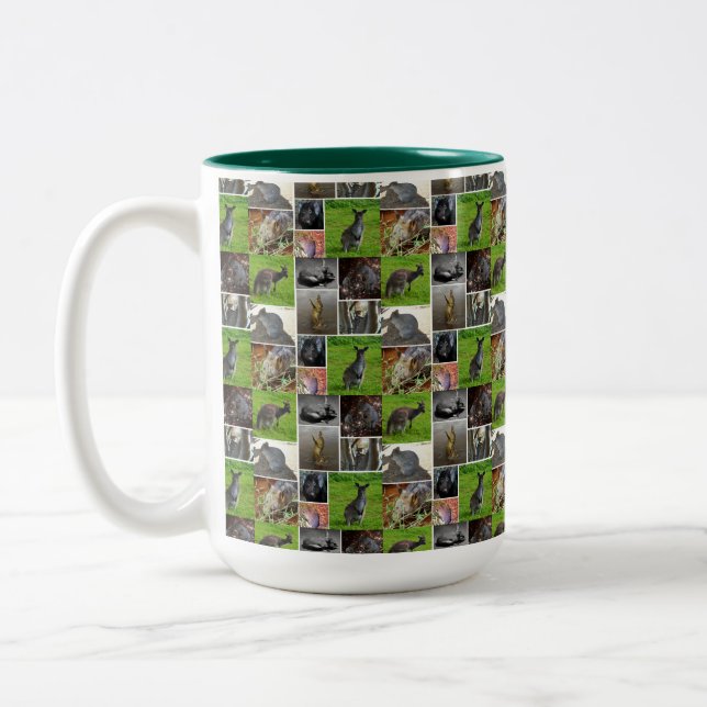 Australian Wildlife Picture Collage, Two-Tone Coffee Mug (Left)