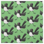 Australian Willie Wagtail cartoon Fabric