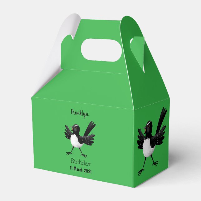 Australian Willie Wagtail cartoon  Favor Boxes (Front Side)