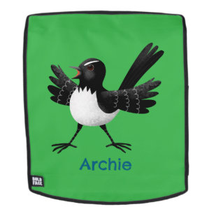 Australian Willie Wagtail cartoon personalized Backpack