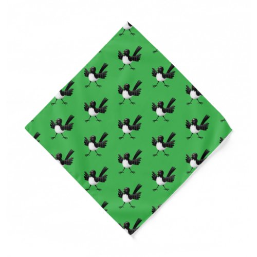 Australian Willie Wagtail cartoon personalized Bandana