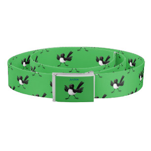 Australian Willie Wagtail cartoon personalized Belt