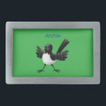 Australian Willie Wagtail cartoon personalized Belt Buckle<br><div class="desc">A cute Australian Willie Wagtail ready to take on the world. Drawn in fun cartoon illustration style.</div>