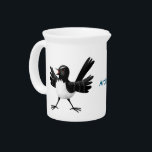Australian Willie Wagtail cartoon personalized Beverage Pitcher<br><div class="desc">A cute Australian Willie Wagtail ready to take on the world. Drawn in fun cartoon illustration style.</div>