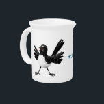 Australian Willie Wagtail cartoon personalized Beverage Pitcher<br><div class="desc">A cute Australian Willie Wagtail ready to take on the world. Drawn in fun cartoon illustration style.</div>