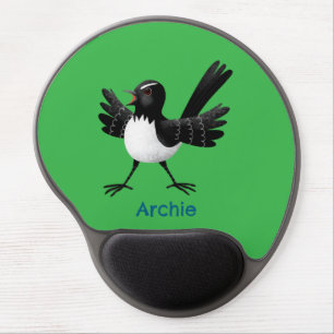 Australian Willie Wagtail cartoon personalized Gel Mouse Pad
