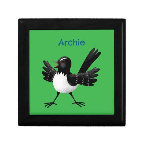 Australian Willie Wagtail cartoon personalized Gift Box