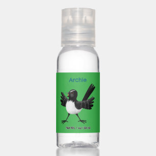 Australian Willie Wagtail cartoon personalized Hand Sanitizer