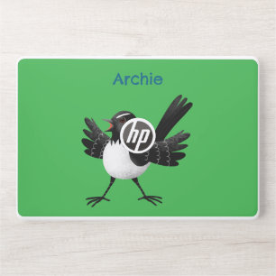 Australian Willie Wagtail cartoon personalized HP Laptop Skin