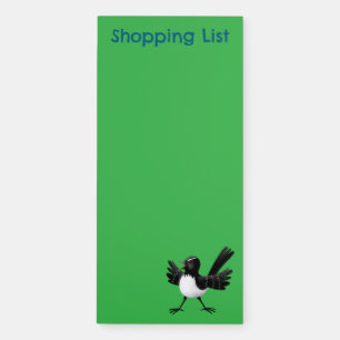 Australian Willie Wagtail cartoon personalized Magnetic Notepad