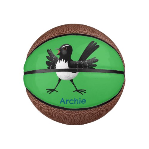 Australian Willie Wagtail cartoon personalized Mini Basketball