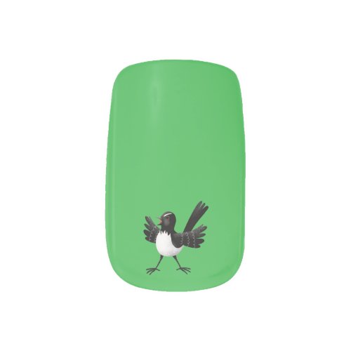 Australian Willie Wagtail cartoon personalized Minx Nail Art