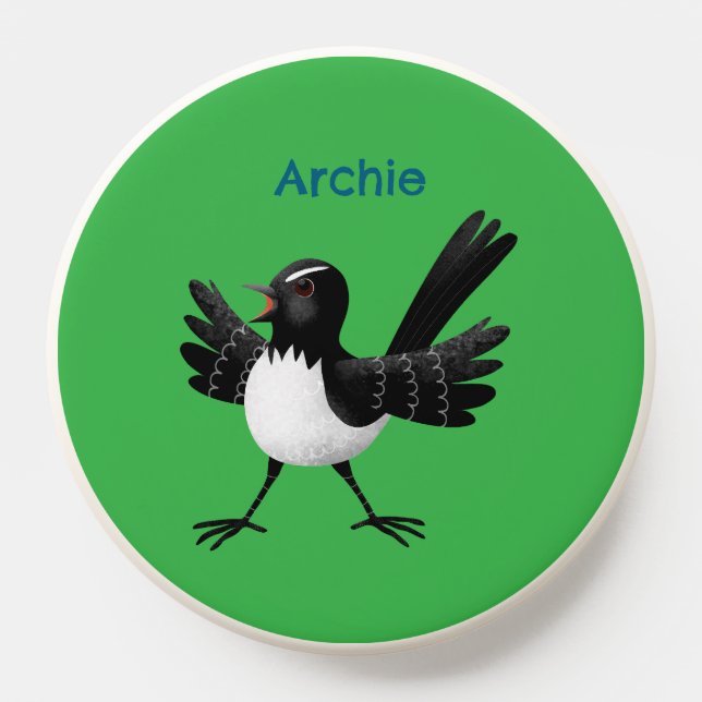Australian Willie Wagtail cartoon personalized PopSocket (Popsocket)