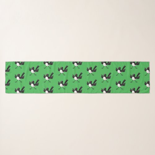 Australian Willie Wagtail cartoon personalized Scarf