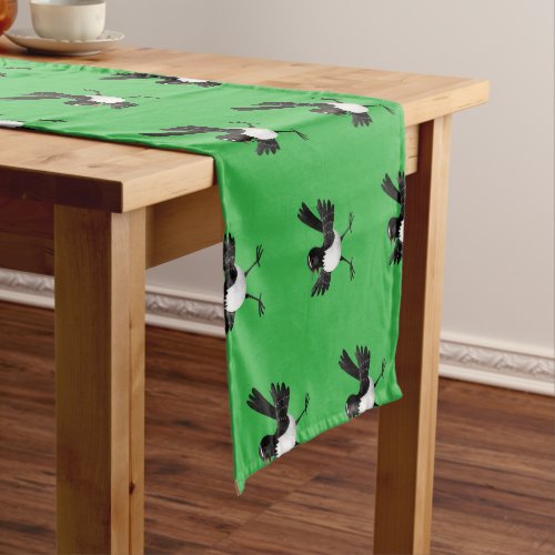 Australian Willie Wagtail cartoon personalized Short Table Runner
