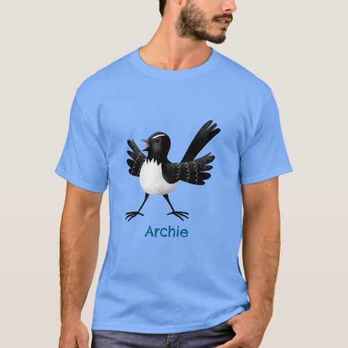 Australian Willie Wagtail cartoon personalized T-Shirt