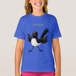 Australian Willie Wagtail cartoon personalized T-Shirt