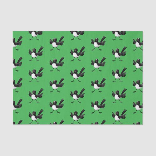 Australian Willie Wagtail cartoon personalized Tissue Paper