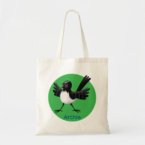 Australian Willie Wagtail cartoon personalized Tote Bag