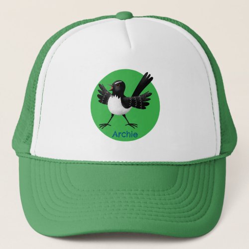 Australian Willie Wagtail cartoon personalized Trucker Hat