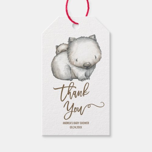 Australian Wombat Neutral Thank You Gift Tags