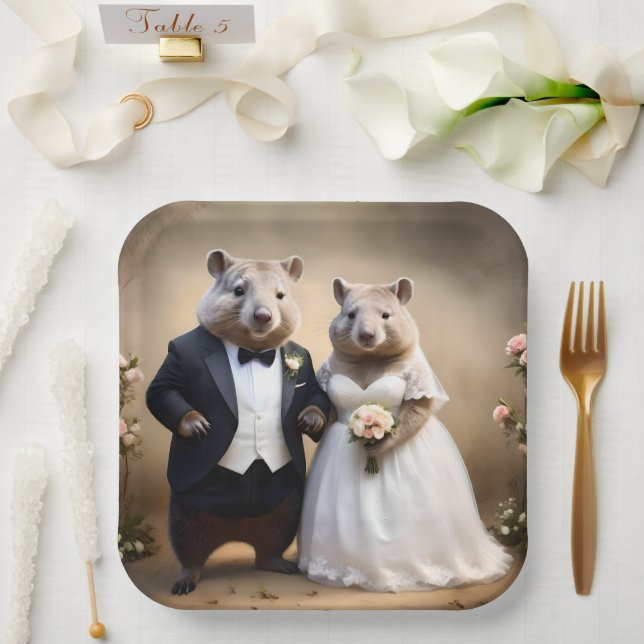 Australian Wombat Wedding,  Paper Plates (Wedding)