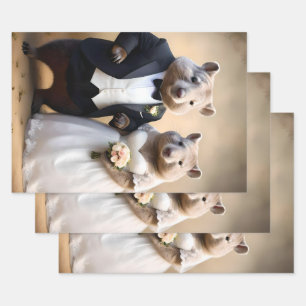 Australian Wombat Wedding, Wrapping Paper Sheets