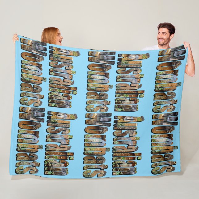 Australian Wombats Is The Word, Fleece Blanket (In Situ)