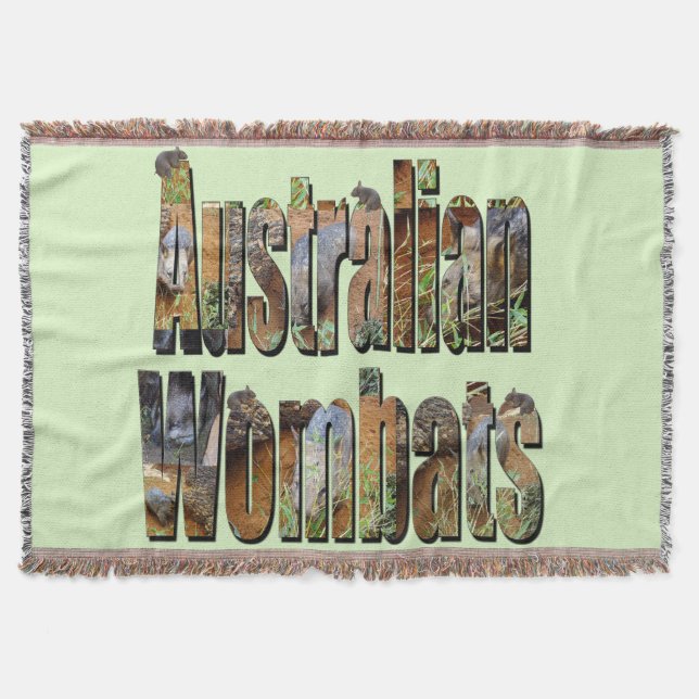 Australian Wombats Is The Word, Throw Blanket (Front)